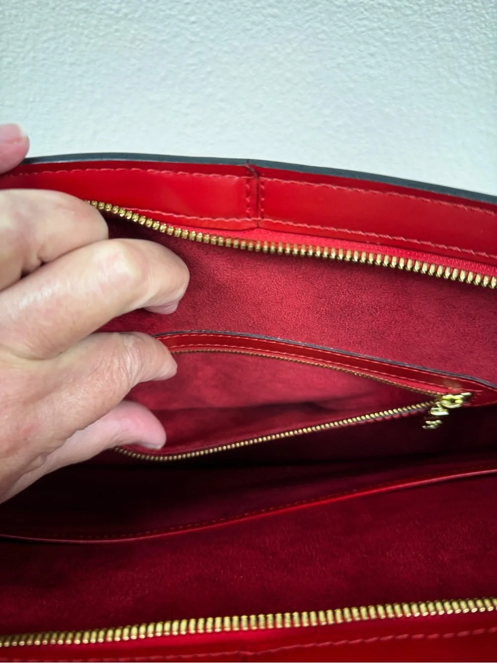Louis Vuitton Vintage Lussac Red Epi Leather Shoulder Bag